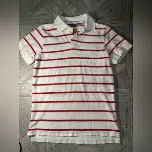 White Polo with Red Stripes